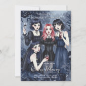 Dark Romantic Gothic Girl Bachelorette Party Kaart (Voorkant)