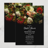 Dark romantic moody elegant floral Bridal Shower  Kaart (Voorkant / Achterkant)