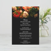 Dark romantic moody elegant floral wedding menu (Staand voorkant)