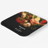 Dark romantic moody elegant floral wedding papieren bordje (Gebogen)