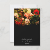 Dark romantic moody elegant floral wedding RSVP kaartje (Achterkant)