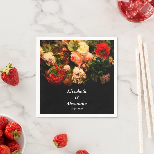 Dark romantic moody elegant floral wedding servet (Insitu)