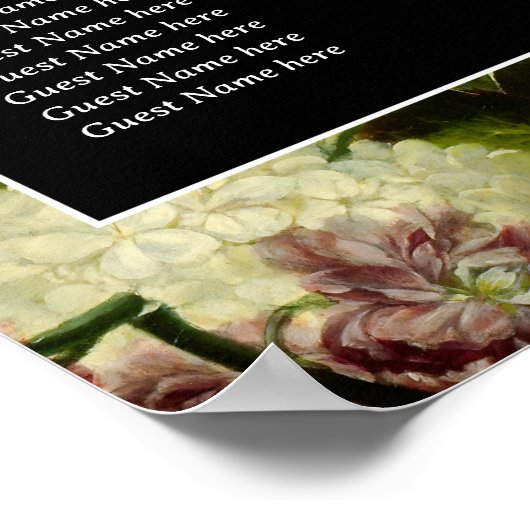 Dark romantic moody elegant wedding seating chart poster (Hoek)