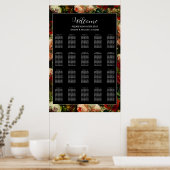 Dark romantic moody elegant wedding seating chart poster (Keuken)