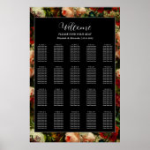 Dark romantic moody elegant wedding seating chart poster (Voorkant)