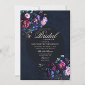 Dark Romantic Moody Florals Jewel Bridal Shower Kaart (Voorkant)