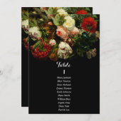 Dark romantic moody wedding seating chart card kaart (Voorkant / Achterkant)