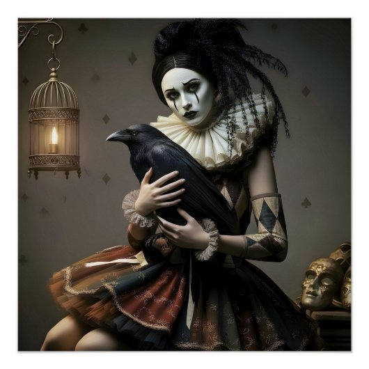 Dark Romantic Raven Motif Perfect Poster (Voorkant)