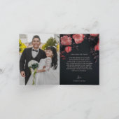  Dark Romantic Roses |  Wedding Photo Thank You Bedankkaart (Binnen)