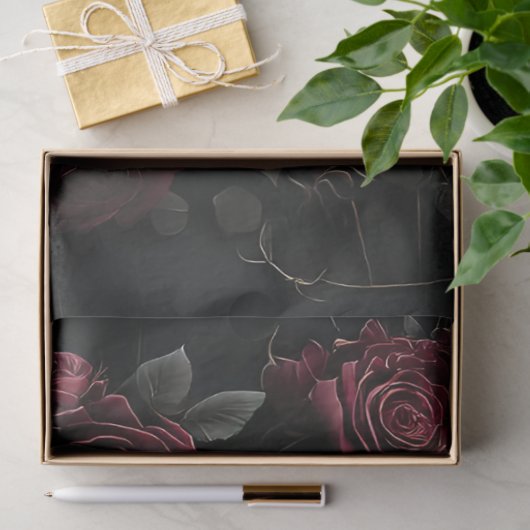Dark Roos Bloom Tissuepapier (Geschenk)