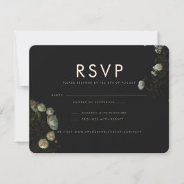 "Dark Roos" - Flat RSVP Wedding Response Kaart