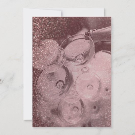 Dark Roos Gold Glitter Champagne Brunch & Bubbly Kaart (Achterkant)