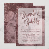 Dark Roos Gold Glitter Champagne Brunch & Bubbly Kaart (Voorkant / Achterkant)
