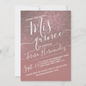 Dark Roos Gold Sparkly Glitter Ombre Quinceañera Kaart (Voorkant)