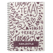 Dark Roos Texas Doodle Pattern Notitieboek (Voorkant)