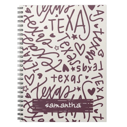 Dark Roos Texas Doodle Pattern Notitieboek (Voorkant)