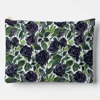 Dark rose delight, black roses watercolor pattern etui