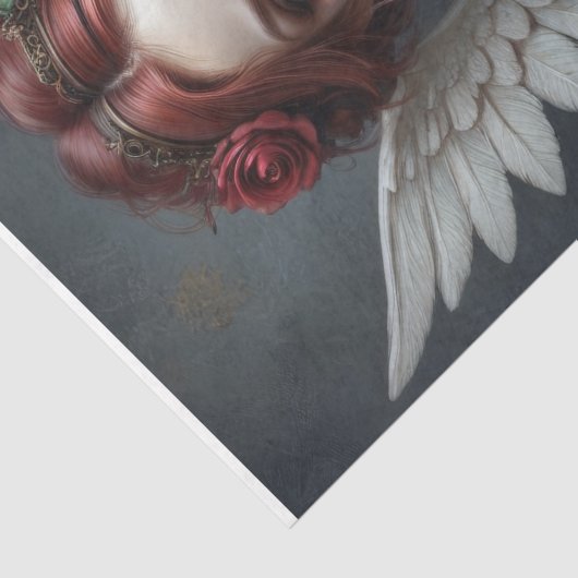 Dark Rose Seraphim Decoupage Tissuepapier (Detail)