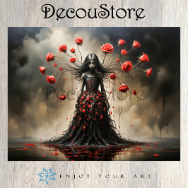 Dark Rose Siren Decoupage Tissuepapier