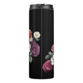 Dark Roses Black Background Name Monogram Thermosbeker (Achterkant)