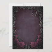 Dark Roses Frame Burgundy Glitter Drips Sweet 16  Kaart (Achterkant)