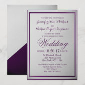 Dark Royal Paarse Outline op Grey Gradient Kaart (Voorkant / Achterkant)