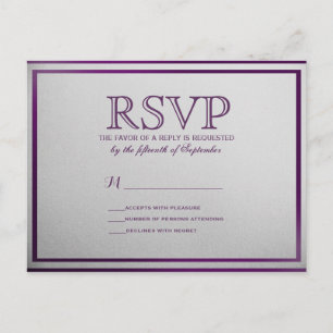 Dark Royal Paarse Outline op Grey Gradient Uitnodiging Briefkaart