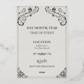 Dark Royalty-huwelijksuitnodiging Folie Uitnodiging (Achterkant)