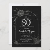 Dark Rozen Black 80ste verjaardag Kaart (Voorkant)