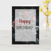 Dark Rozen Drops Gothic Verjaardag Kaart (Gele Bloem)