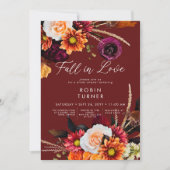 Dark Russet Boho Floral Herfst In Love Vrijgezelle Kaart (Voorkant)