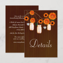 Dark Rustic Oranje Floral Mason Jars - Gegevens