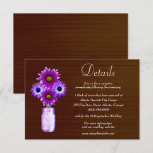 Dark Rustic Paars Floral Mason Jar Wedding Detail