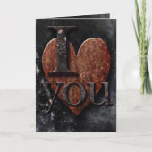 Dark Rusty Heart "I love you" Gothic Feestdagen Kaart (Voorkant)