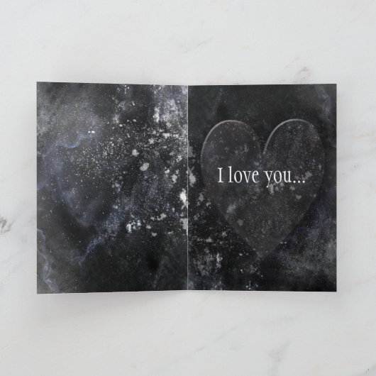 Dark Rusty Heart "I love you" Gothic Feestdagen Kaart (Binnen)