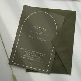 Dark Sage Arch Woodland Wedding. Forest Photo + QR Kaart