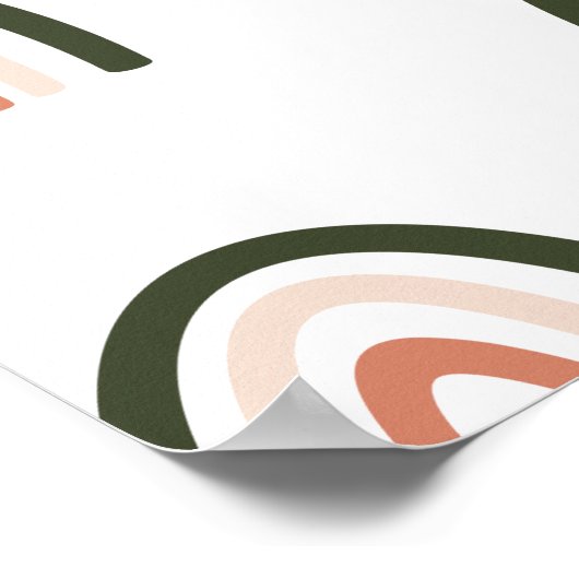 Dark Sage Boho Rainbows Nursery Decor Poster (Hoek)