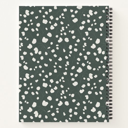 Dark Sage Green Botanical Personalized Notitieboek (Achterkant)