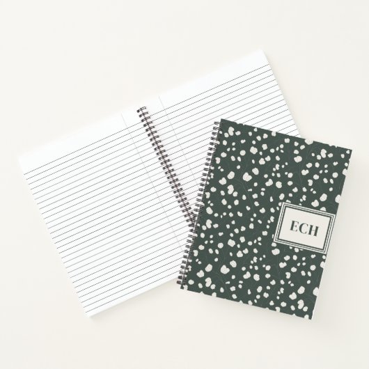 Dark Sage Green Botanical Personalized Notitieboek (Binnen)