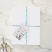 Dark Sage Green Botanical Wedding Cadeaulabel (Met Touw)