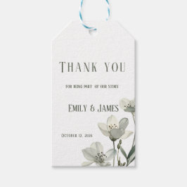 Dark Sage Green Botanical Wedding Cadeaulabel