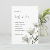 Dark Sage Green Botanical Wedding Kaart (Staand voorkant)