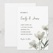 Dark Sage Green Botanical Wedding Kaart (Voorkant / Achterkant)