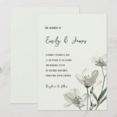 Dark Sage Green Botanical Wedding Kaart (Voorkant / Achterkant)