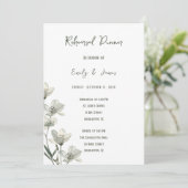 Dark Sage Green Botanical Wedding Kaart (Staand voorkant)