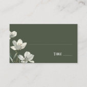 Dark Sage Green Botanical Wedding Plaatskaartje (Voorkant)