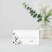 Dark Sage Green Botanical Wedding Plaatskaartje (Staand voorkant)