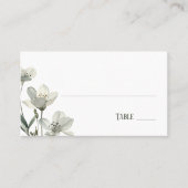 Dark Sage Green Botanical Wedding Plaatskaartje (Voorkant)