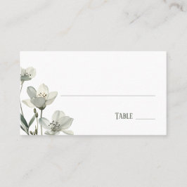 Dark Sage Green Botanical Wedding Plaatskaartje