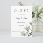 Dark Sage Green Botanical Wedding Save The Date (Staand voorkant)
